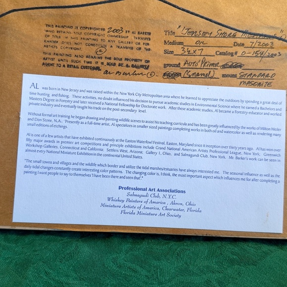 Framed Landscape Painting with Sailboats “Jersey Shore Meadows” - Picture 3 of 3